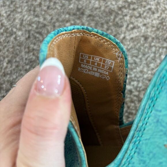 Mayra WESTERLY WESTERN LEATHER BOOTIES NEW in Bag Size 6 Turquoise - Picture 14 of 16